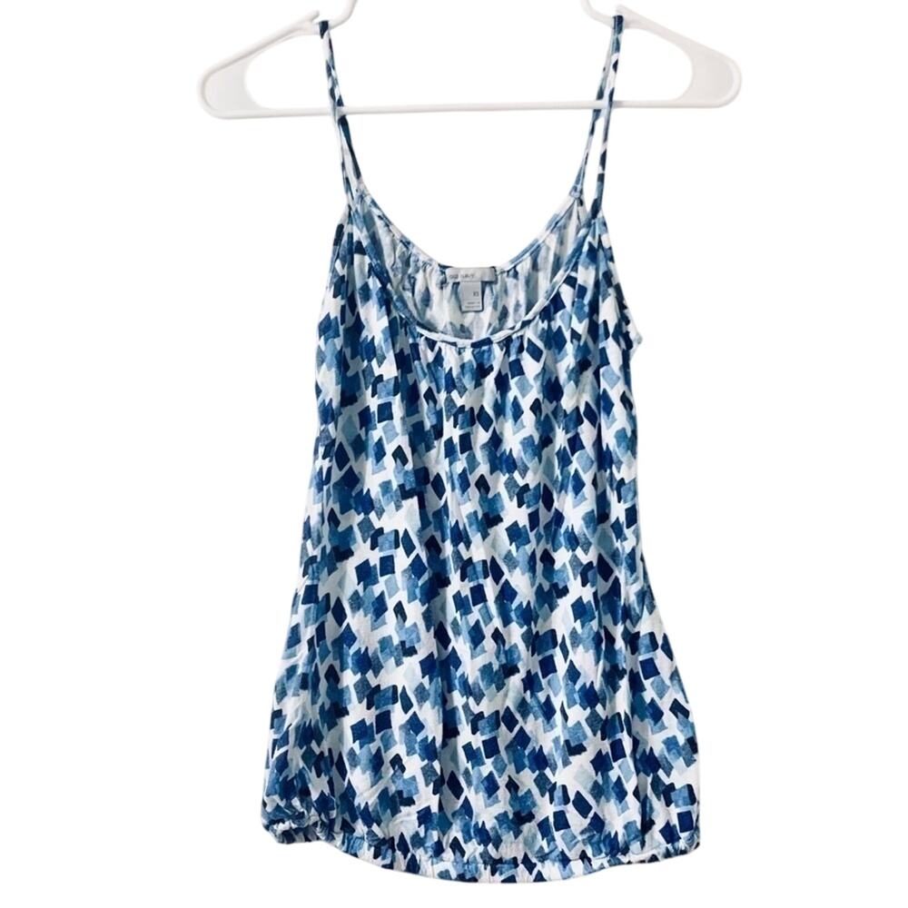 OLD NAVY Blue White Confetti Sleeveless Scoop Neck Blouse Size XS